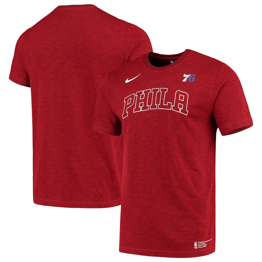 2020 NBA Men Nike Philadelphia 76ers Heathered Red Essential Facility Performance TShirt->nba t-shirts->Sports Accessory